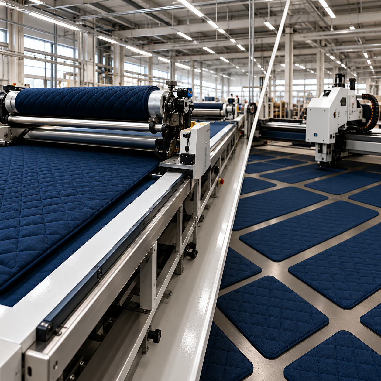 Matelassage et coupe industrielle